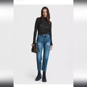 Dark wash "maya"  rag & bone high rise , slim button fly jeans size 29! NWT!